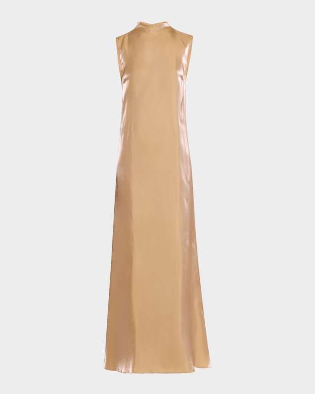 Araya Funnel-Neck Organza Dress